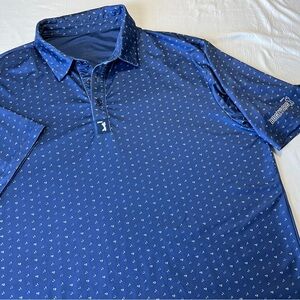 Bogey Bros Shirt Mens XL Blue Big Numbers Golf Polo Performance Stretch READ